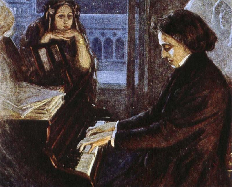 oscar wilde an artist s impression of chopin at the piano composing his preludes Sweden oil painting art